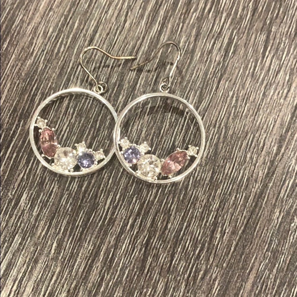 Swarovski silver drop earrings with stones
